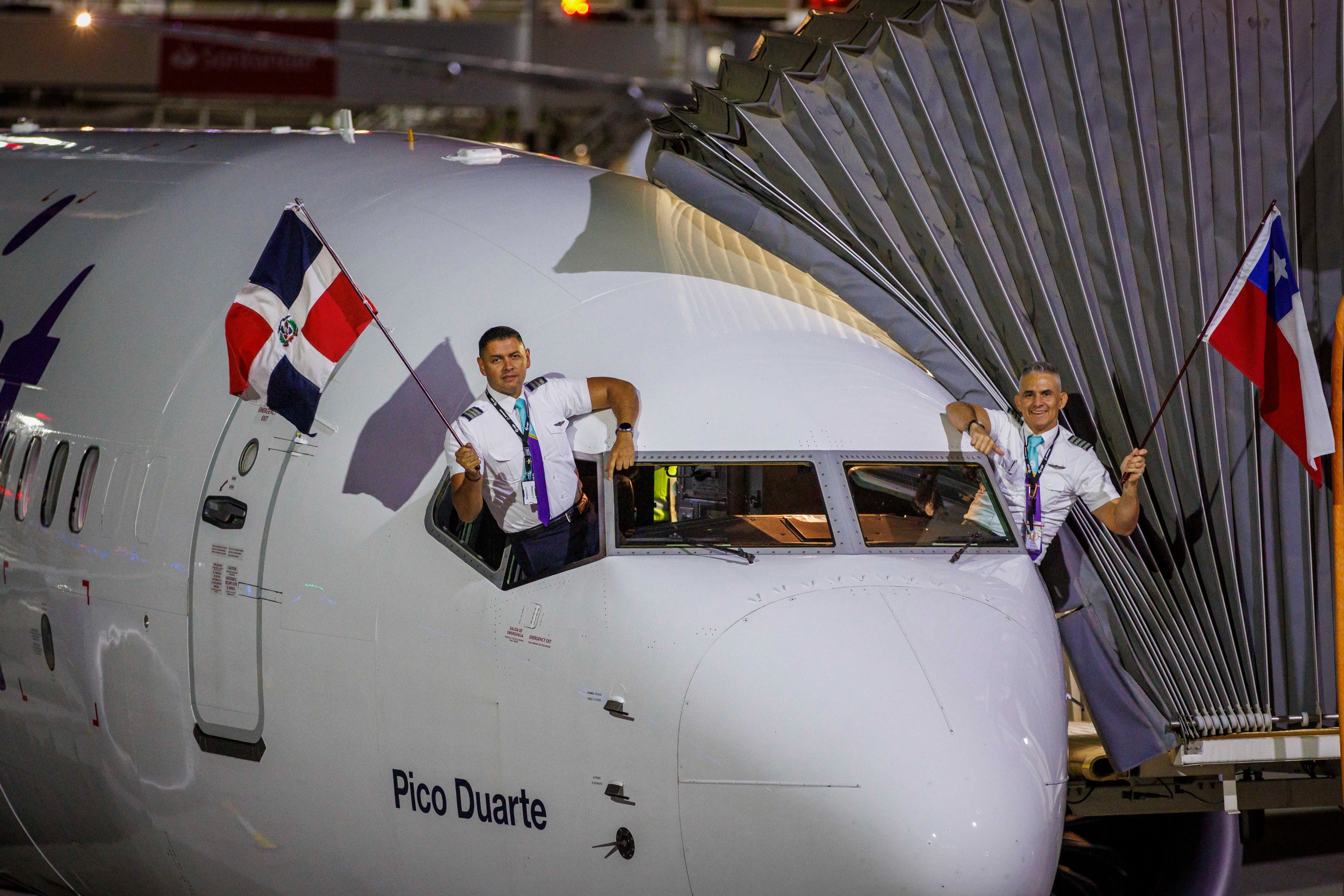 First Arajet flight landed at Santiago airport from Las Americas airport.jpg