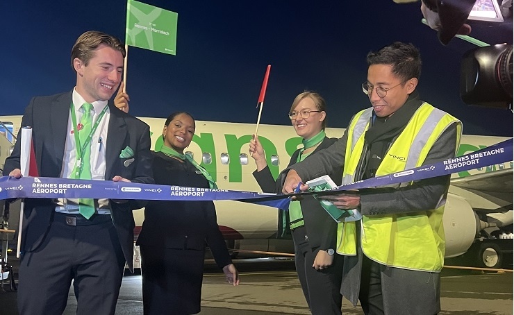 Cérémonie d'inauguration du vol inaugural entre Rennes Bretagne et Marrakech par Transavia, VINCI Airports.jpeg
