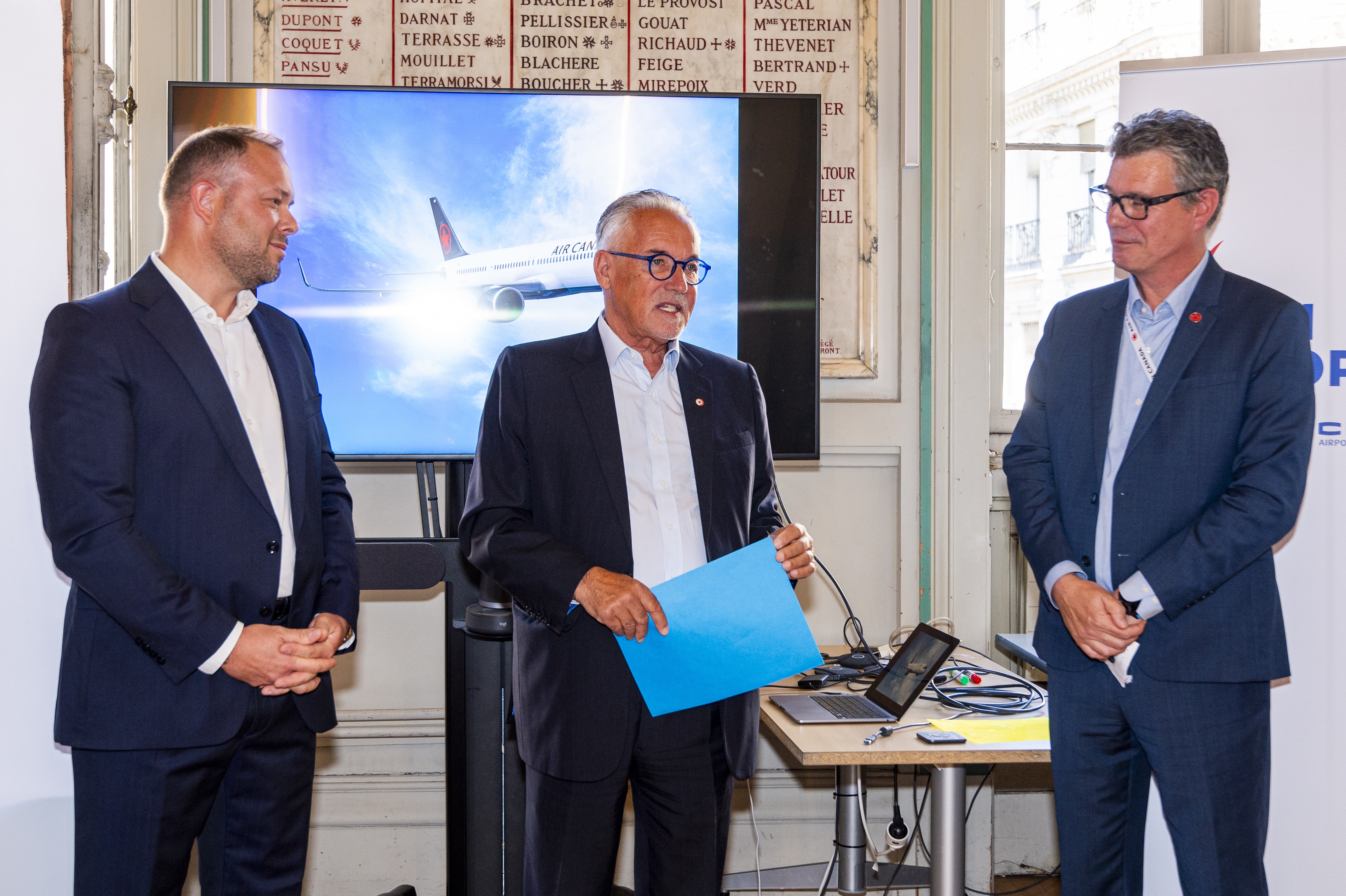 Air Canada executives at 10th anniversary press conference