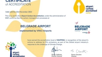 Belgrade Nikola Tesla Airport earns Airport Carbon Accreditation programme Level 1