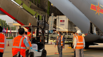 Phnom Penh Airport celebrates the arrival of the first batch of covid-19 vaccine to Cambodia