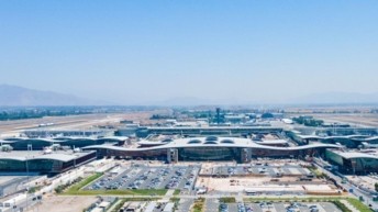 Inauguration du nouveau terminal international de l'aéroport de Santiago du Chili, construit par le groupe ADP, VINCI Airports et Astaldi Concessioni