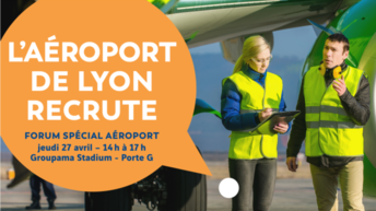 Lyon Aéro Emploi organise le Forum « Destination Emploi » le jeudi 27 avril 2023 de 14h00 à 17h00, au Groupama Stadium, à Décines.
