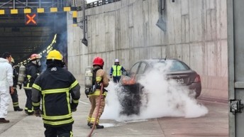 Lima Expresa realiza simulacro de auxilio vial contra incendios ante el incremento de flujo vehicular por Fiestas Patrias