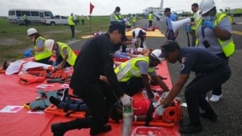 AERODOM realiza simulacro de accidente de aeronave con víctimas en el AILA-JFPG
