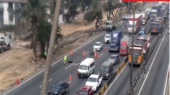 Lima Expresa informa emergencia vial: Trabajos de la Municipalidad de Lima en ex oficina de EMAPE ocasionan el cierre de dos carriles en la Vía de Evitamiento