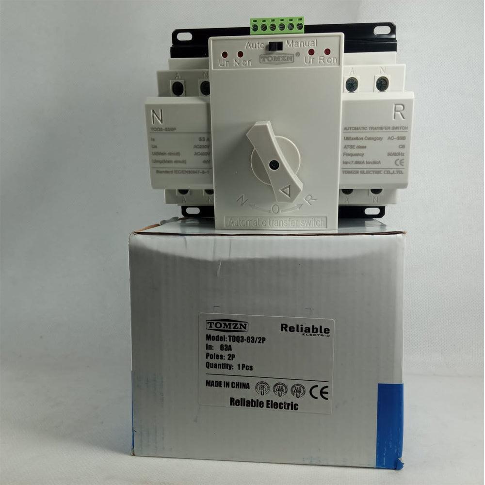 ATS MCB type Dual Power Automatic transfer switch TOMZN TOQ3-2P/63 in Pakistan
