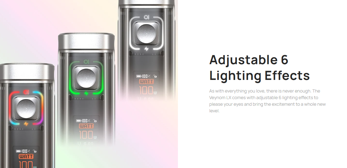 Aspire Veynom LX Kit Lighting Modes