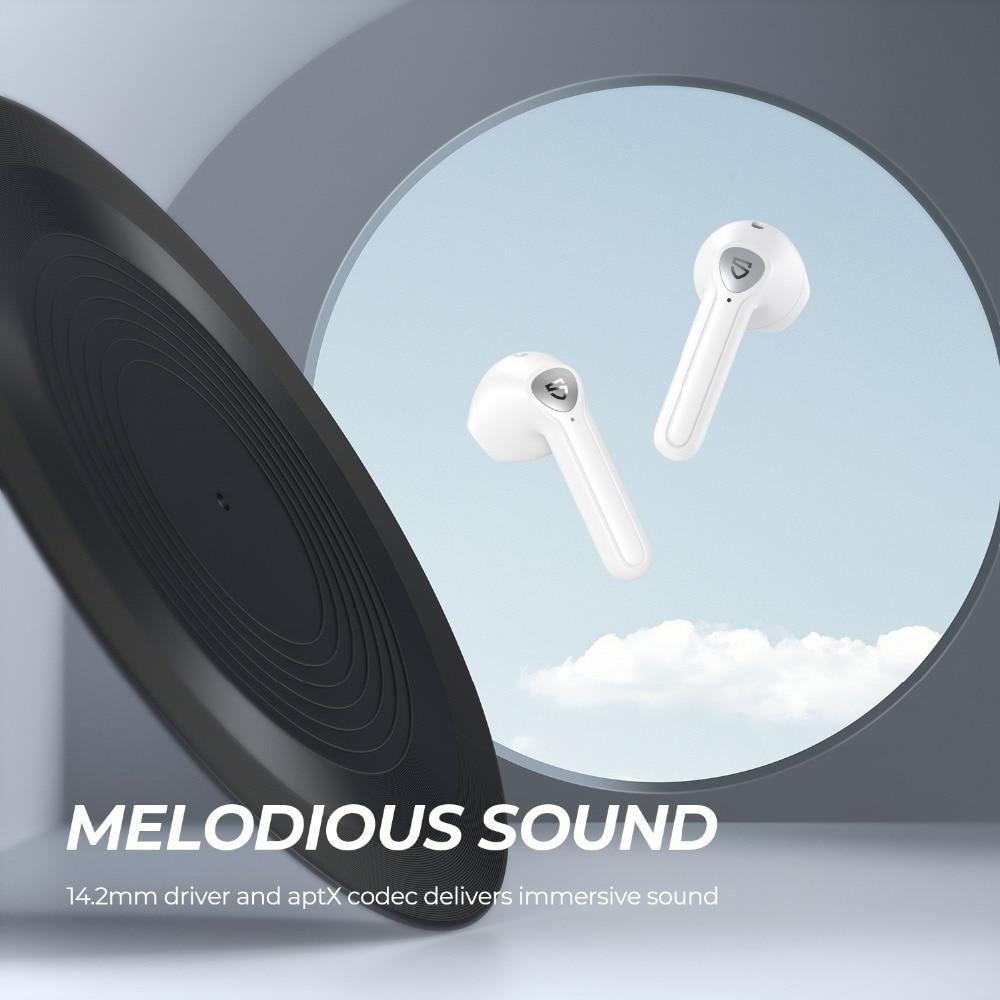 (amzn-nln) soundpeats trueair2+ (plus) wireless earphones qcc3040 aptx-adaptive bluetooth v5.2 earbuds 4-mic cvc 8.0 noise cancellation game