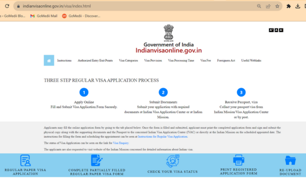 medical visa form for India