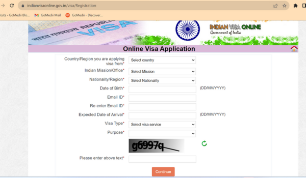 Medical Visa Application Form For India