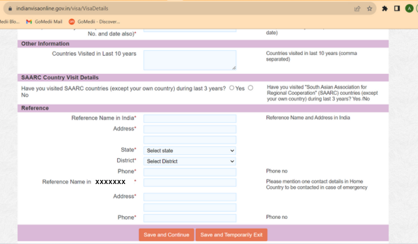 medical visa application form for India