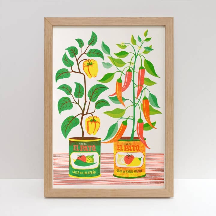 Chilli Peppers A3 Risograph Print - Printer Johnson image 1
