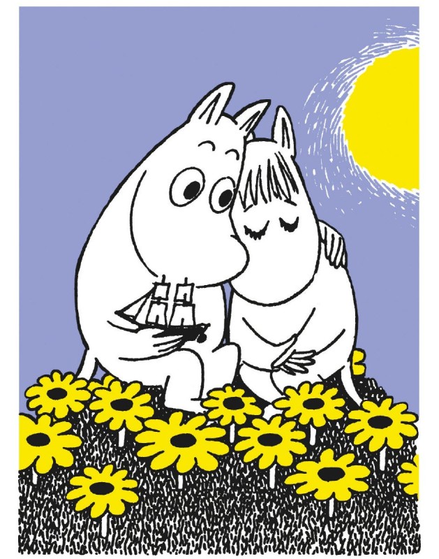 Moomins in Love Yellow Flowers - Roger La Borde - Roger La Borde image 1