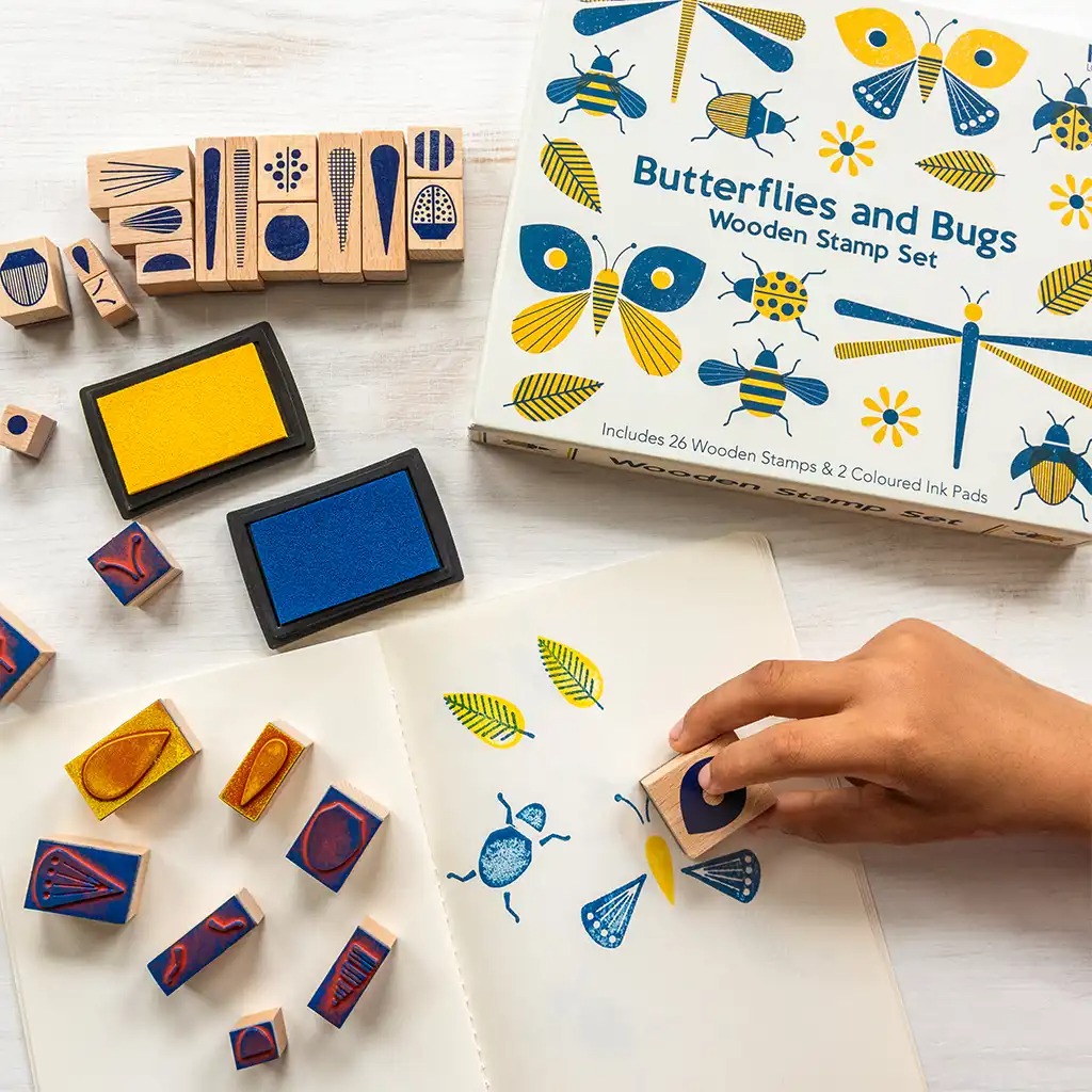 Wooden Stamp Set - Butterflies and Bugs - Rex London image 2