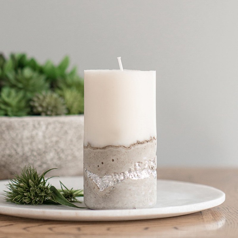 Coinneal Concrete Candle - Silver - Coinneal Candle Company image 1