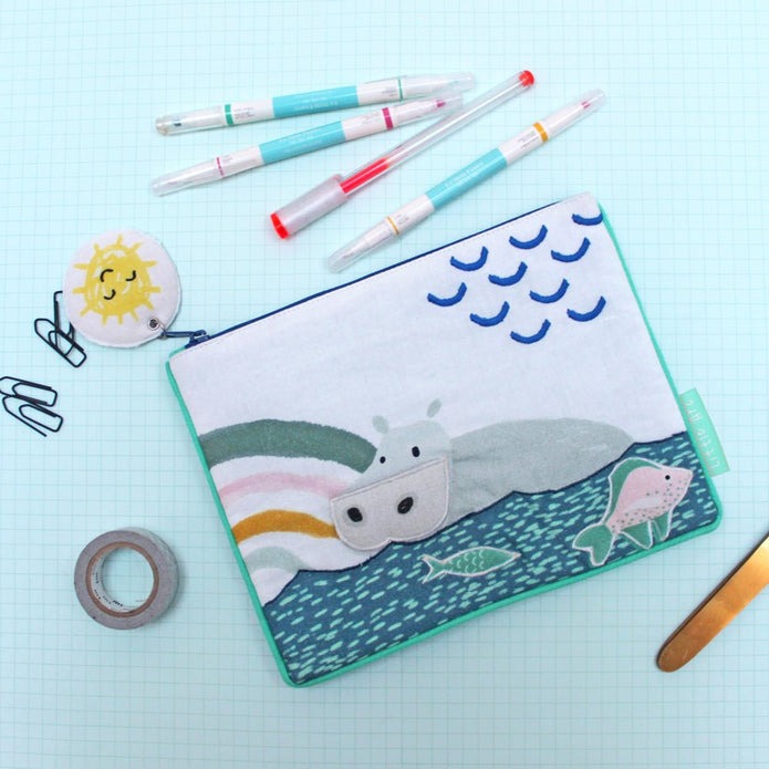 Little Arc Hippo Quilted Pouch - House of Disaster image 1