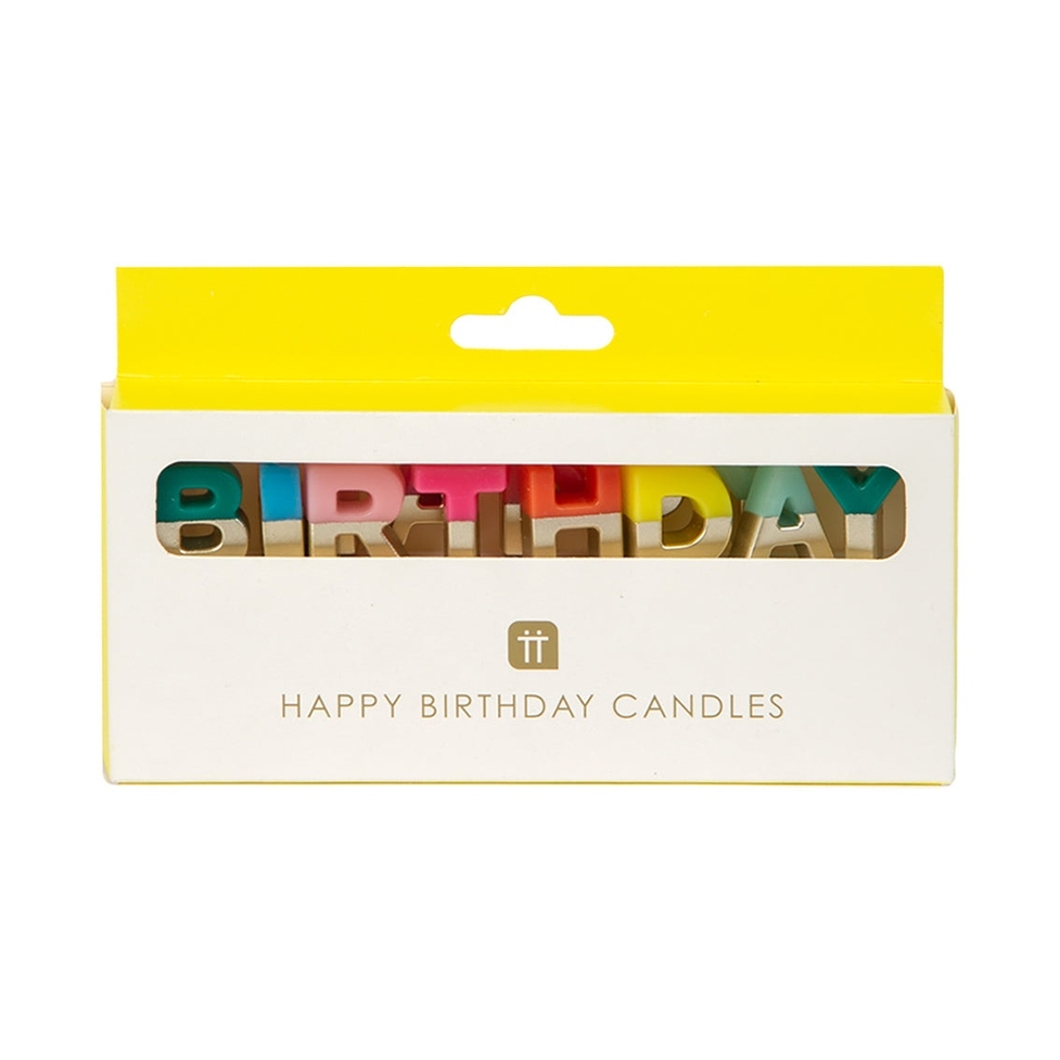 Rainbow Happy Birthday Letter Candles image 2