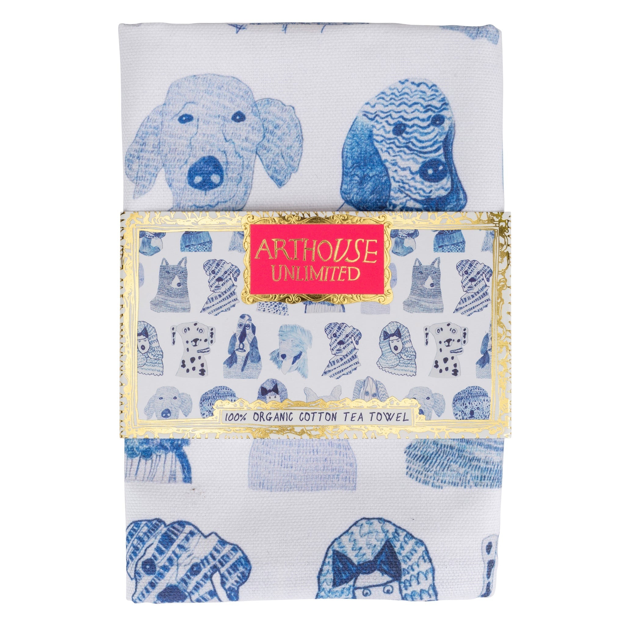 Blue Dogs Organic Cotton Tea Towel - Arthouse Meath image 1