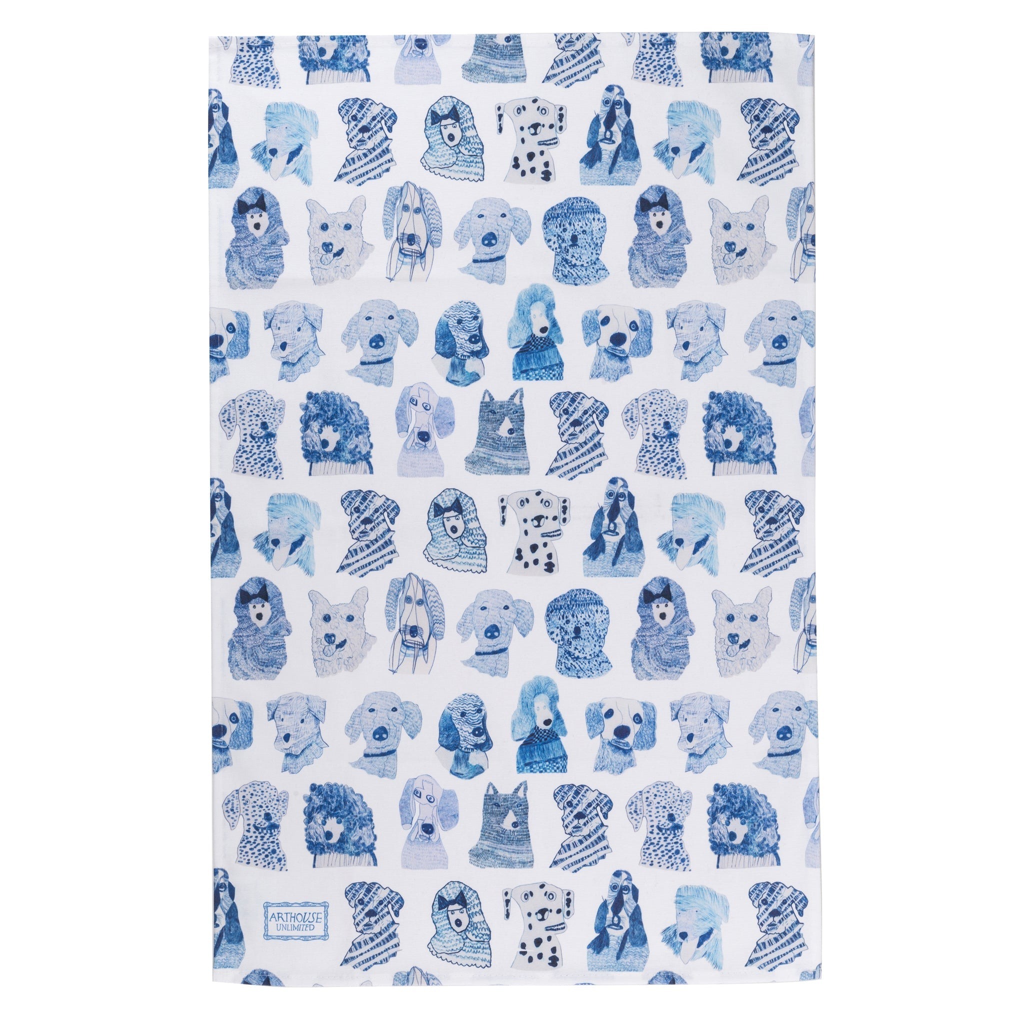 Blue Dogs Organic Cotton Tea Towel - Arthouse Meath image 2