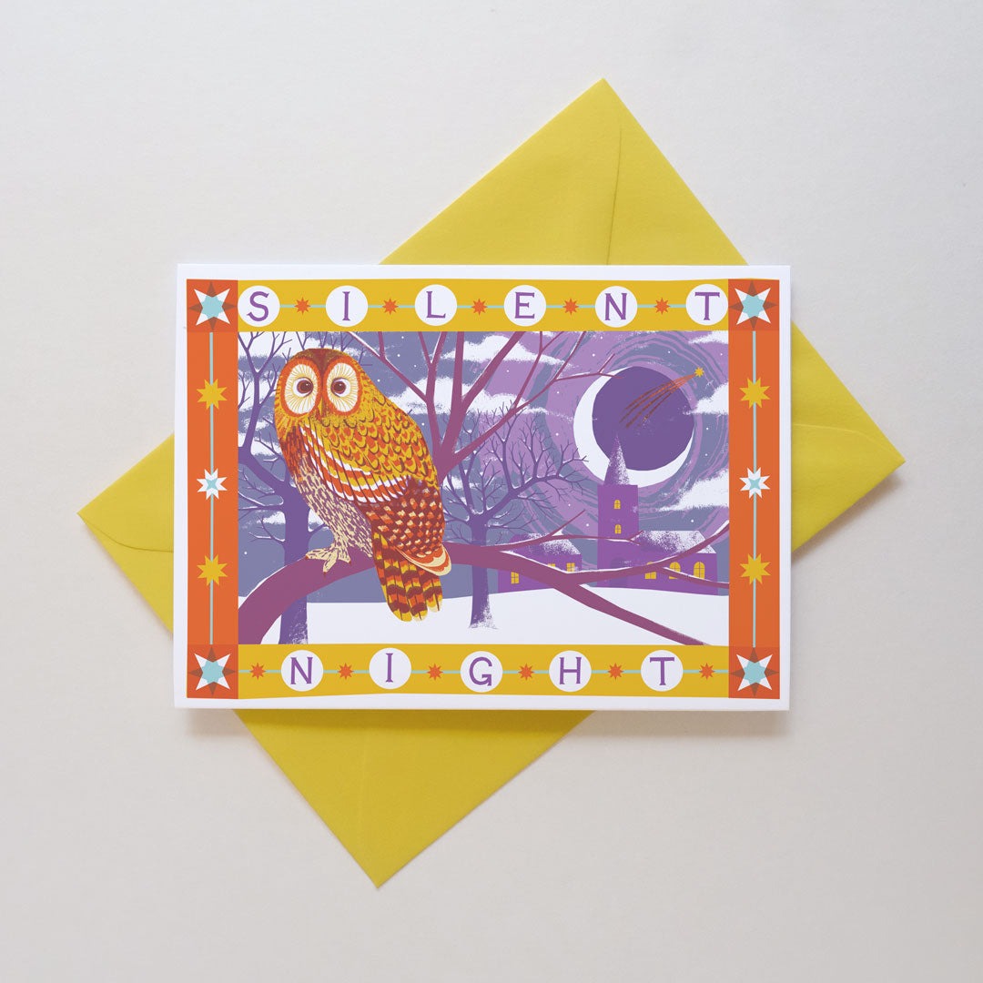 Silent Night Owl Card - Printer Johnson image 1