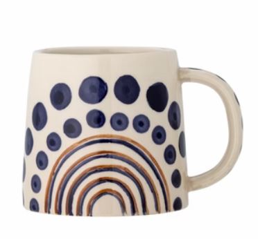 Shama Blue & Orange Stoneware Large Mug - Bloomingville image 1