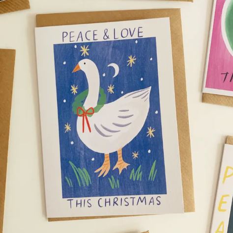 Peace & Love Goose Card - Kitty Kenda image 1