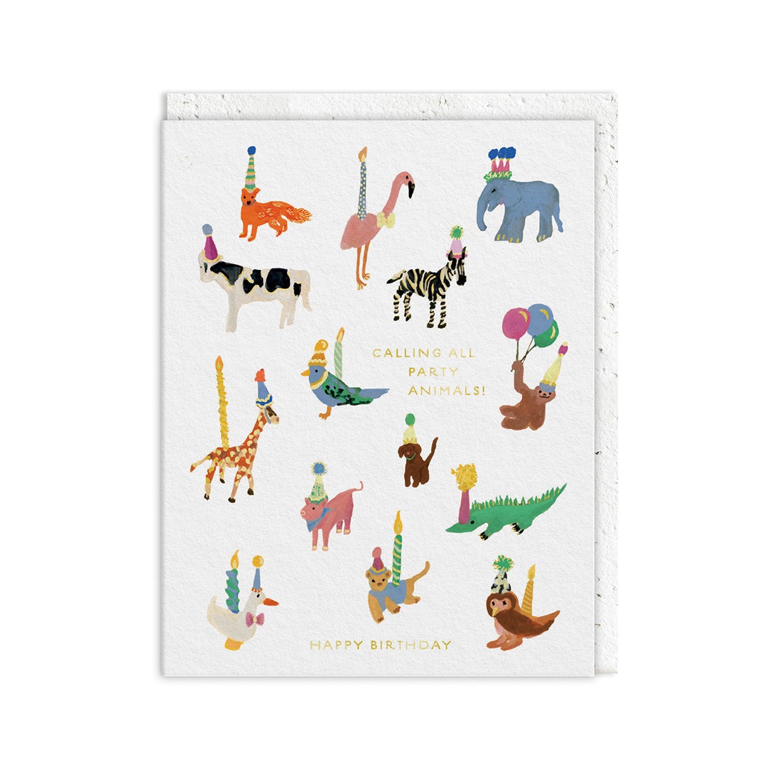 Party Animals Seed Birthday Card - Ohh Deer image 1