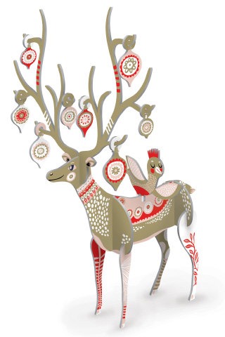 Folksy Reindeer Large Pop & Slot Advent Calendar - Roger La Borde image 2