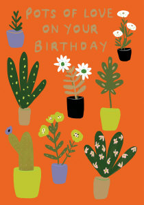 Pots of Love on your Birthday Orange - Roger La Borde image 1