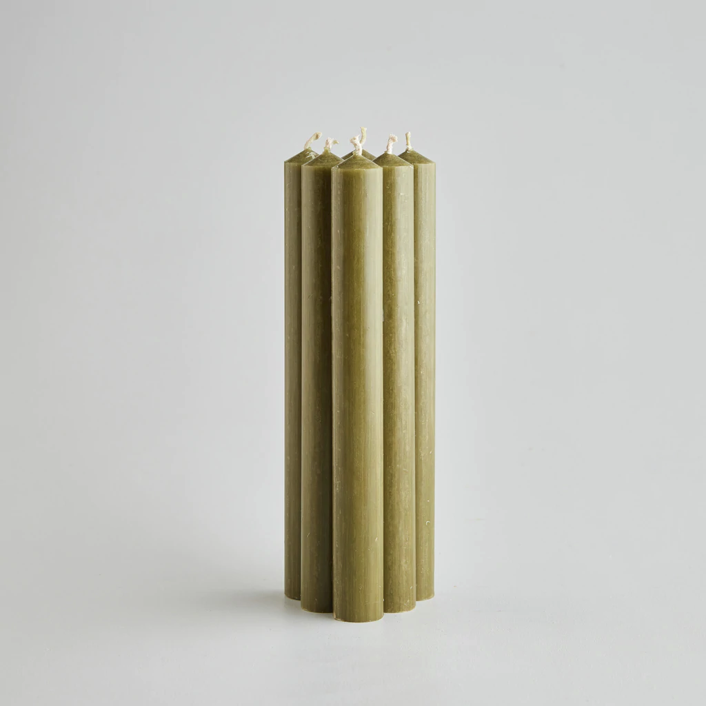 Individual Dinner Candle - Olive Green - St. Eval image 1