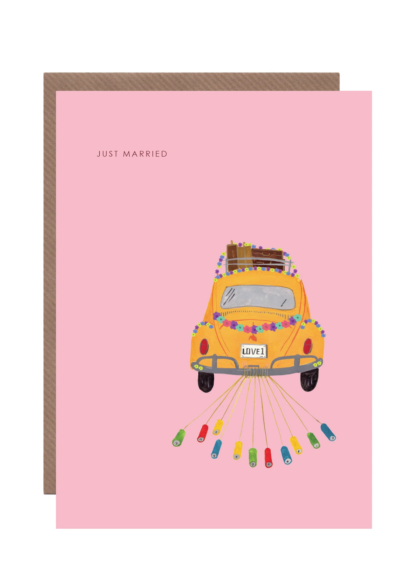 Just Married Beetle Card - Hutch Cassidy image 1