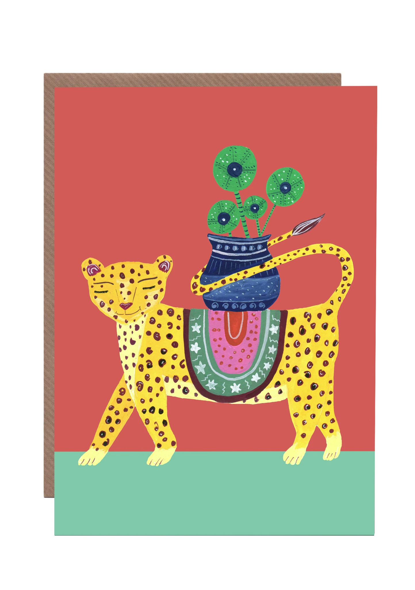 Leopard with Vase Card - Hutch Cassidy image 1