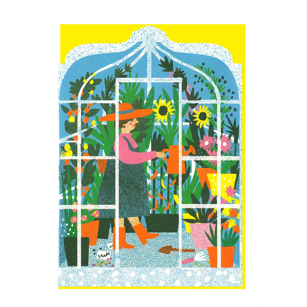 Greenhouse Die Cut Card - Printed Peanut image 1