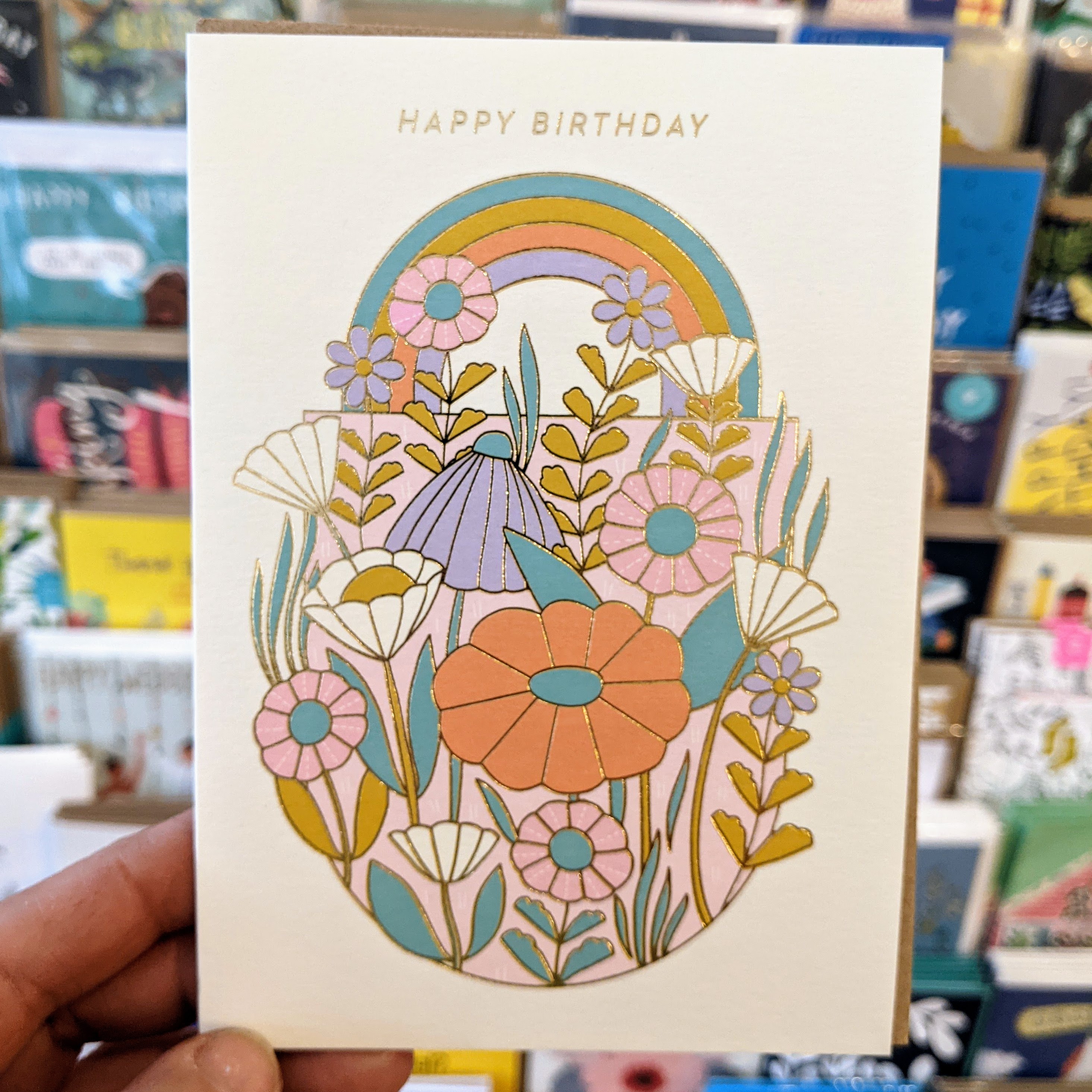Happy Birthday Rainbow with Daisies - Ohh Deer image 1