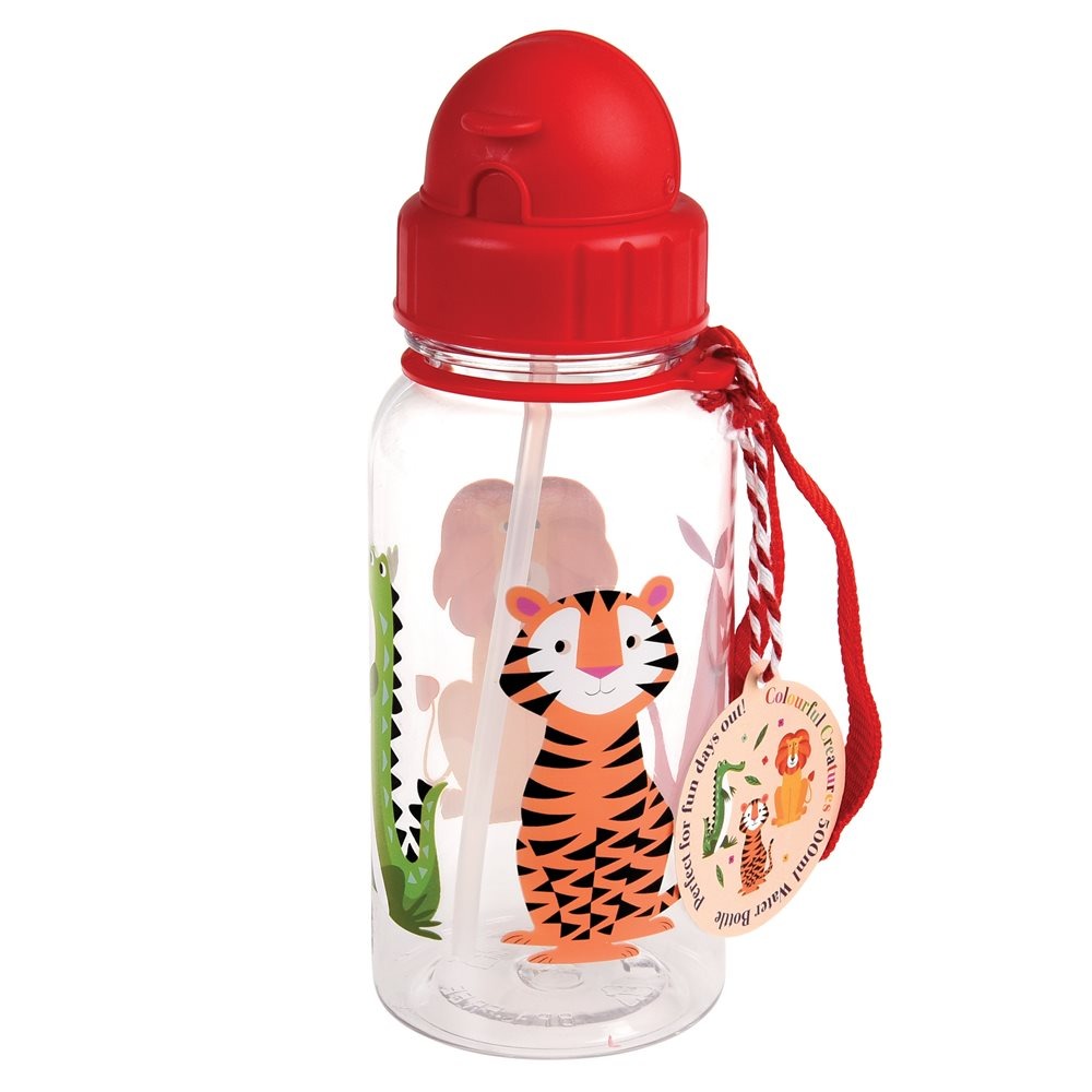 Colourful Creatures Kids Water Bottle - Rex London image 1