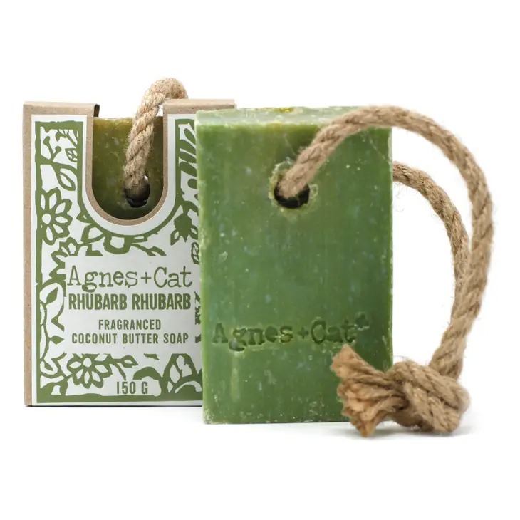 Soap On A Rope - Rhubarb Rhubarb 150g - Agnes+Cat image 2