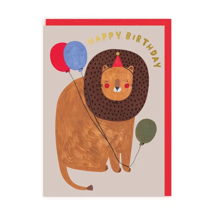 Happy Birthday Lion With Balloons - Ohh Deer image 1