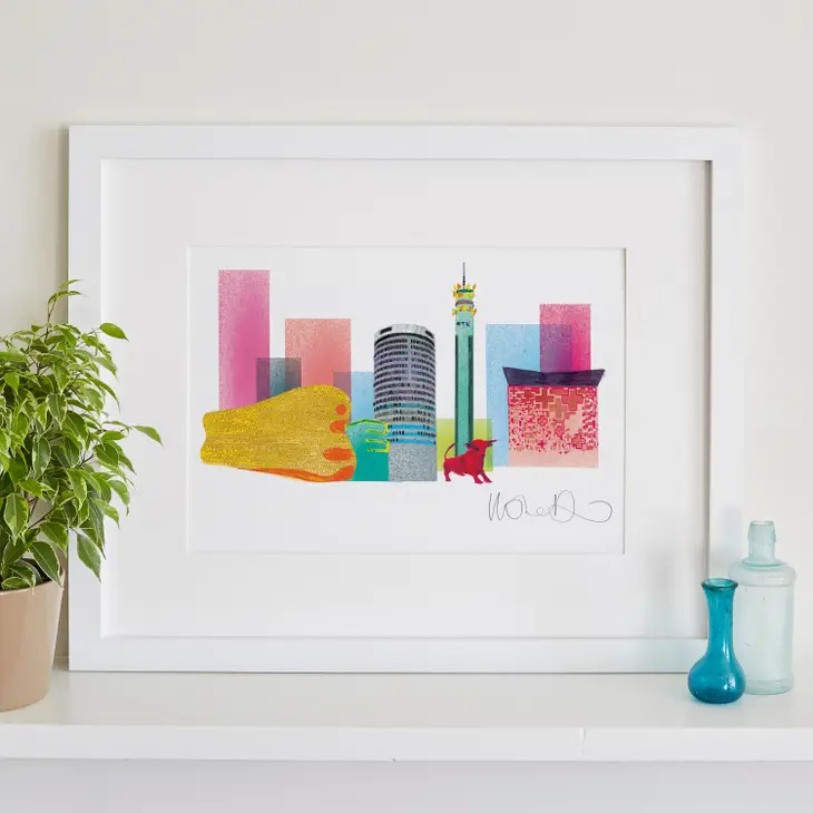 Birmingham Skyline A4 Print - I Drew This image 1