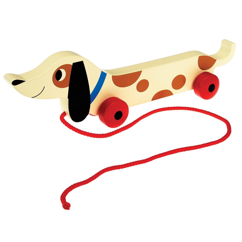 Pull Along Wooden Sausage Dog Toy - Rex London image 2