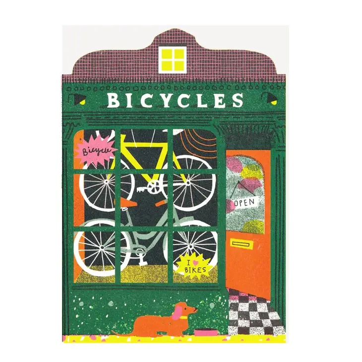 Bicycle Shop Die Cut Card - Printed Peanut image 1