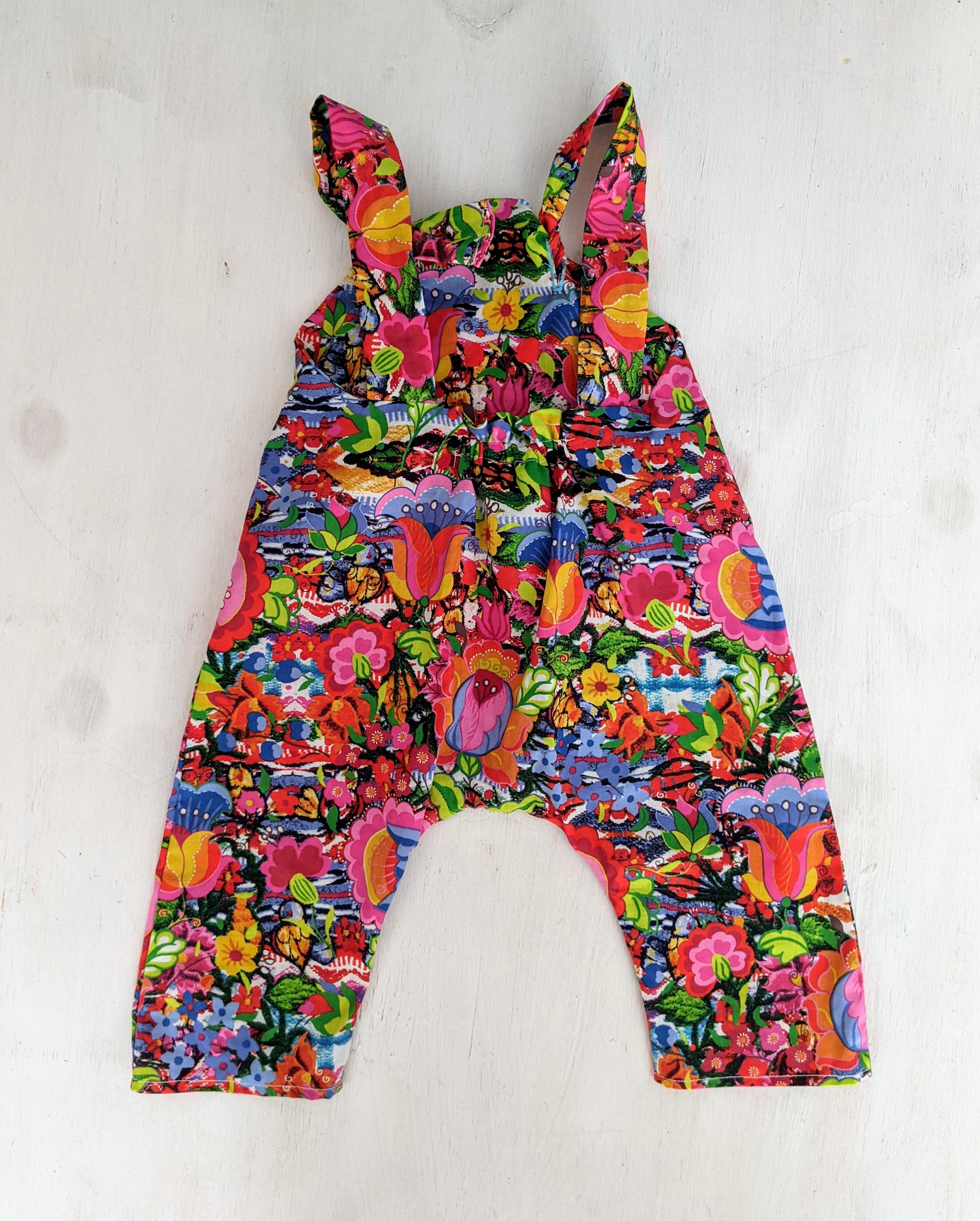 Little dungarees - Mixed Retro Flowers - A is for Alice image 2