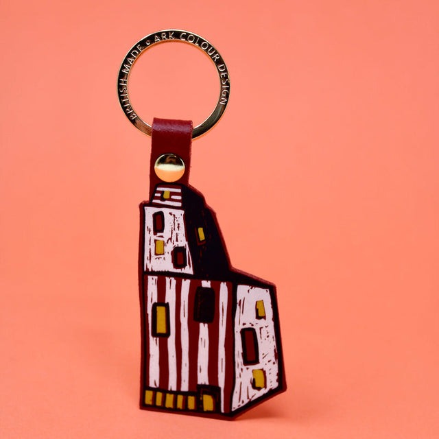 Fun House Keyring Red White Black Leather - Ark Colour Design image 1