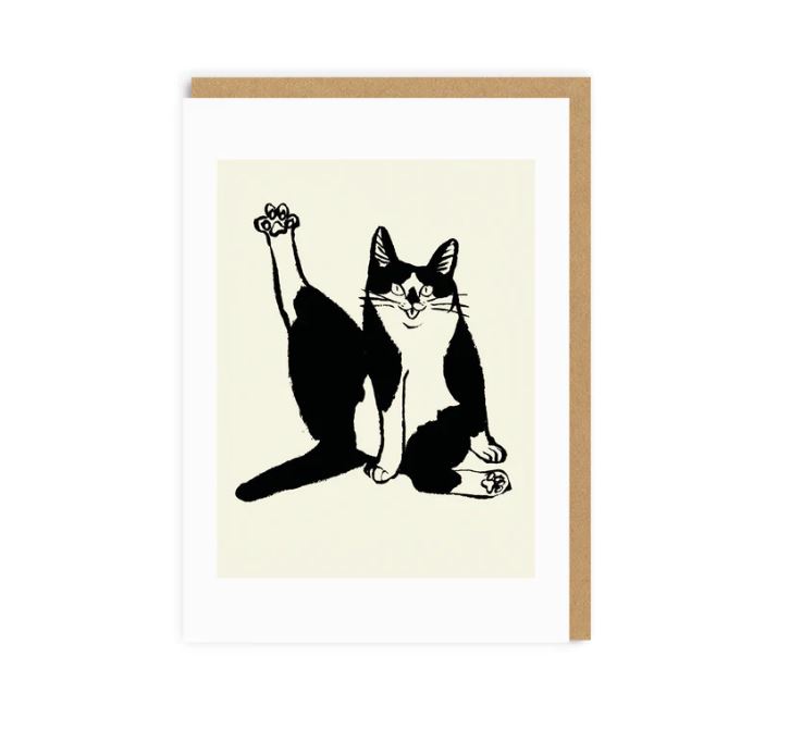 Silly Cat Pose Greeting Card - Ohh Deer image 1
