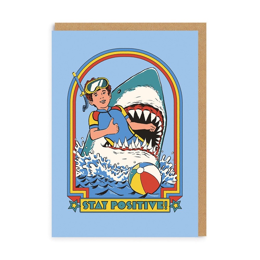 Stay Positive Greeting Card - Ohh Deer image 1