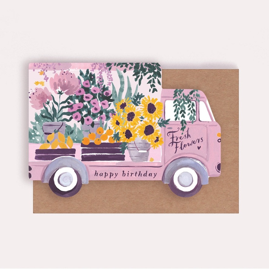 Flower Truck Birthday Card - Sister Paper Co image 1