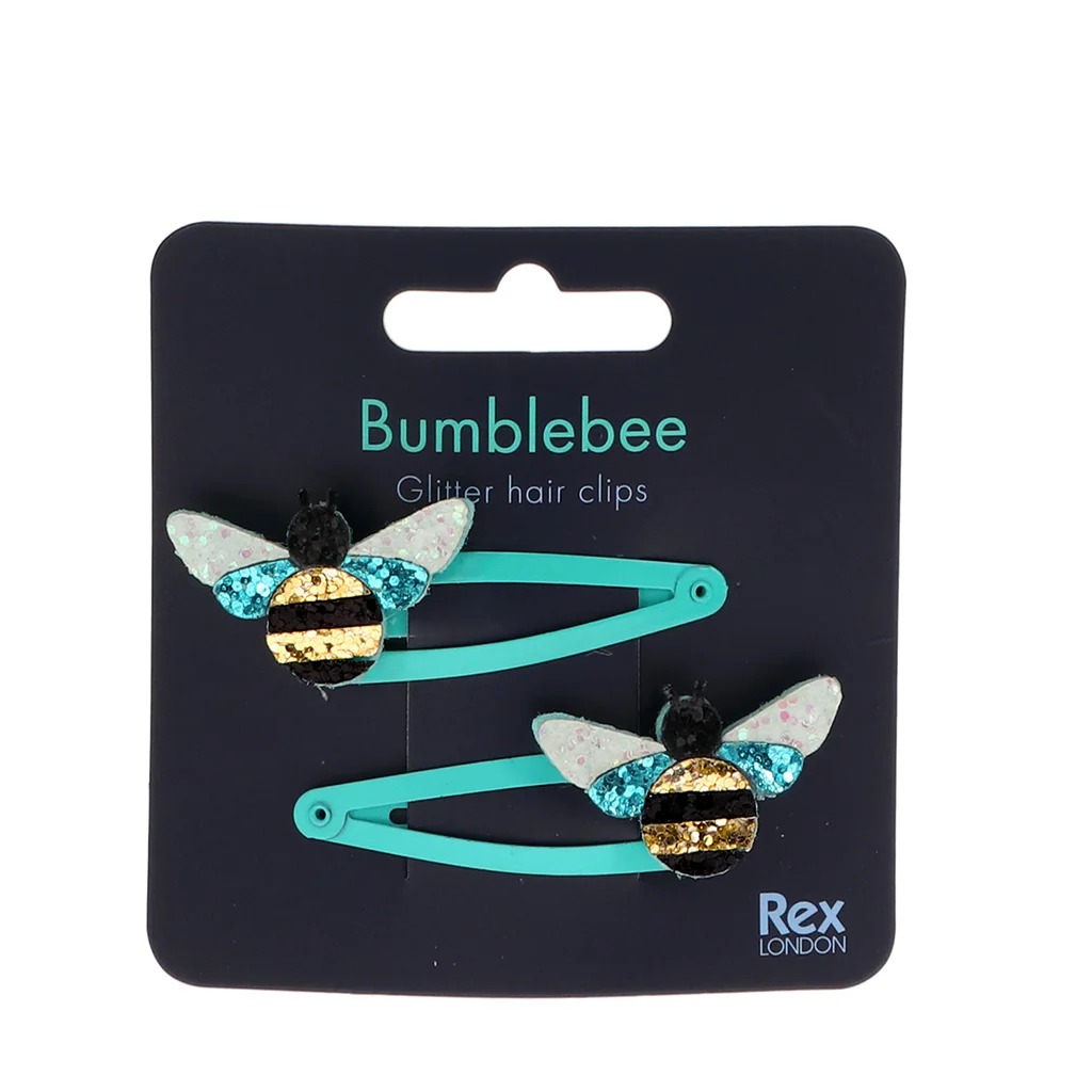 Bumblebee Glitter Hair Clips - Rex London image 1