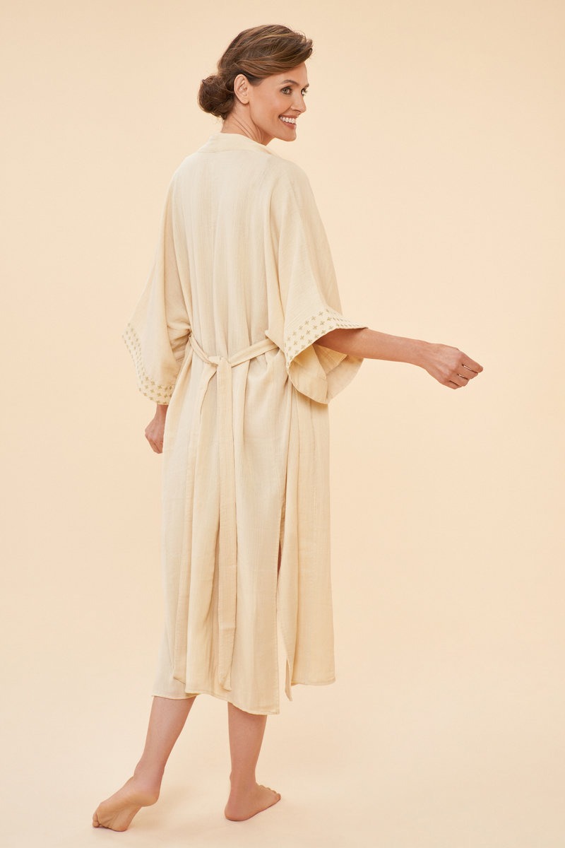 Organic Cotton Retreat Gown - Coconut - Powder image 1