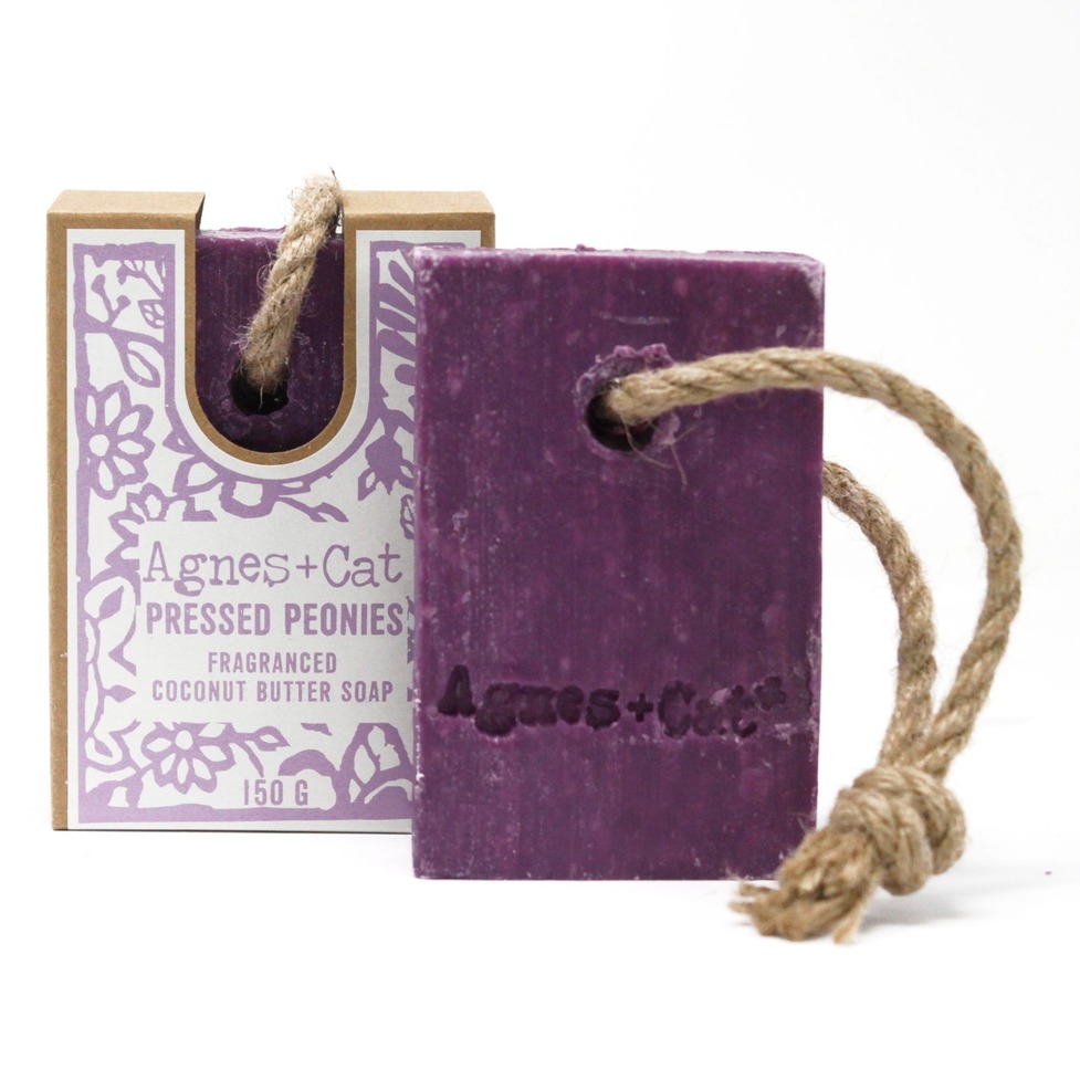 Soap On A Rope - Pressed Peonies 150g - Agnes+Cat image 1