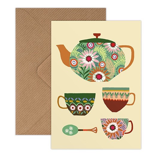 Floral Tea Set Card  - Brie Harrison image 1